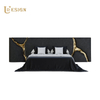 Factory Direct Sales Light Luxury Style Villa Bedroom Bed – King Size Solid Wood Flat Bed with Memory Foam Mattress And Anti-Mite Protection