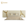 Factory Direct Sales Light Luxury Style Villa Bedroom Bed – King Size Solid Wood Flat Bed with Memory Foam Mattress And Anti-Mite Protection