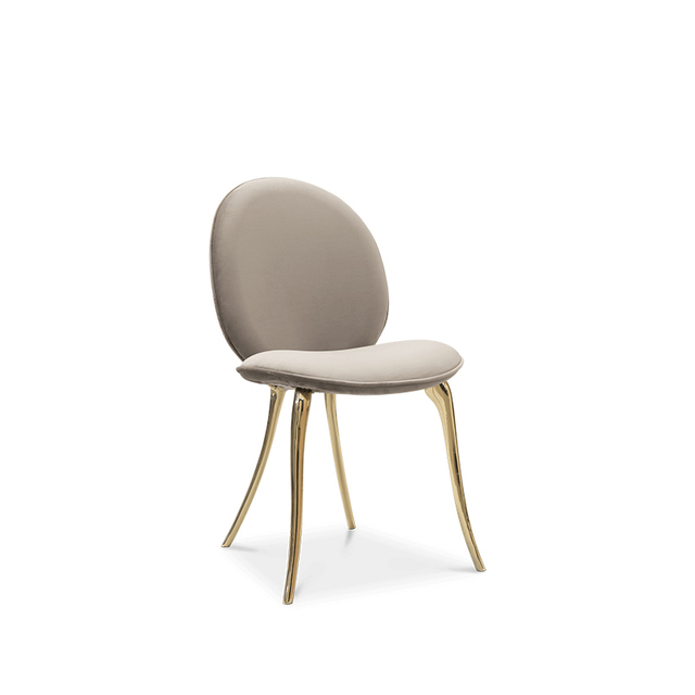 Luxury Designer brass velvet Dining Chair for party