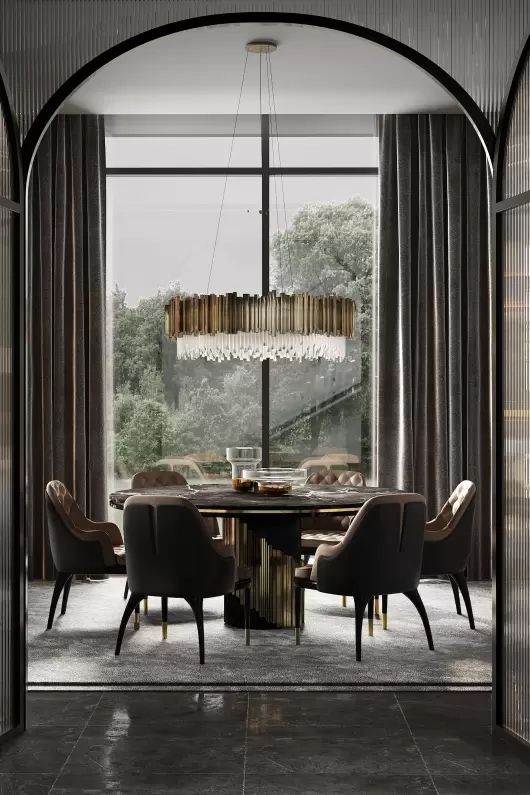 Stylish Gold And Crystal Pendant Light with Modern Triangular Design, Perfect for Adding Elegance To Dining Rooms And Living Spaces
