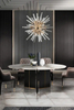 Stunning Gold And Clear Glass Starburst Pendant Light with Modern Design, Ideal for Creating A Bold Statement in Contemporary Interiors