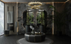 Artistic Gold And Clear Glass Pendant Light with Innovative Dual-Ring Design, Perfect for Enhancing Modern Interiors And Creating A Stunning Focal Point