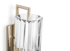 Modern Clear Crystal Wall Sconce with Elegant Gold Bands, Ideal for Sophisticated And Streamlined Decor