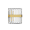 Refined Clear Crystal Wall Sconce with Gold Band Accent, Perfect for Illuminating Contemporary And Elegant Settings