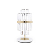 Stylish Crystal and Gold Table Lamp with Elegant Cylindrical Design, Ideal for Enhancing Modern Decor in Any Room
