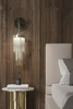 Luxury Round Marble Base Wall Light with Golden Rod and Crystal Tubes