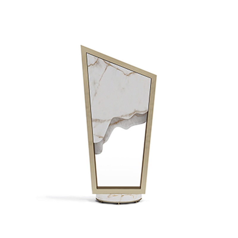Contemporary Gold And Marble Table Lamp with Artistic Geometric Design, Perfect for Adding Elegance To Desks And Living Areas