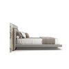 Modern Minimalist Tufted Headboard King Bed, Anti-Mite High-Elastic Comfort Bed for Villa Master Bedrooms