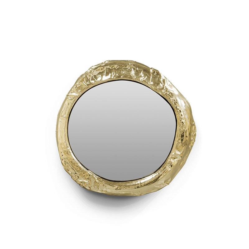 European Vintage Copper Frame Mirror Set, High-Definition Feng Shui Decorative Mirror for Bathroom, Living Room, And Entryway