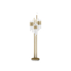 Sleek Multi-Arm Floor Lamp with Gold Accents And Clear Glass Tubes for Contemporary Home Lighting