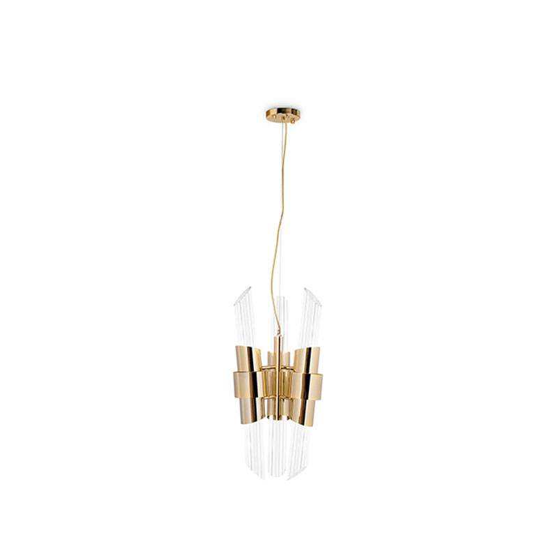 Contemporary Pendant Lamp with Crystal Glass And Gold-Plated Brass for Exquisite Elegance