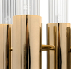 Contemporary Multi-Tiered Chandelier with Gold Accents And Clear Glass Tubes for Luxurious Home Lighting