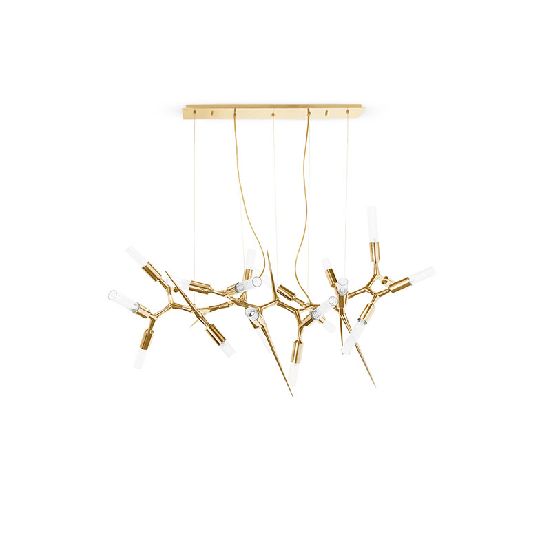 Innovative Gold Starburst Pendant Light with Modern Design, Perfect for Adding A Bold Statement To Contemporary Dining Rooms And Living Spaces