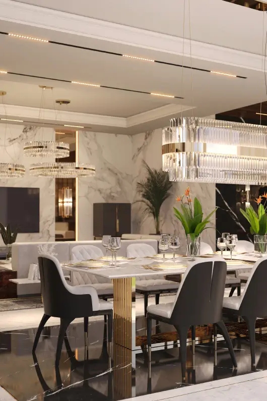 Modern Gold and Crystal Linear Pendant Light with Chic Textured Design, Ideal for Brightening Up Dining Areas and Contemporary Interiors