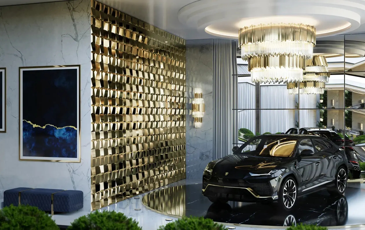 Luxurious Gold And Clear Crystal Wall Lamp with Layered Geometric Design, Perfect for Elevating Modern Interiors