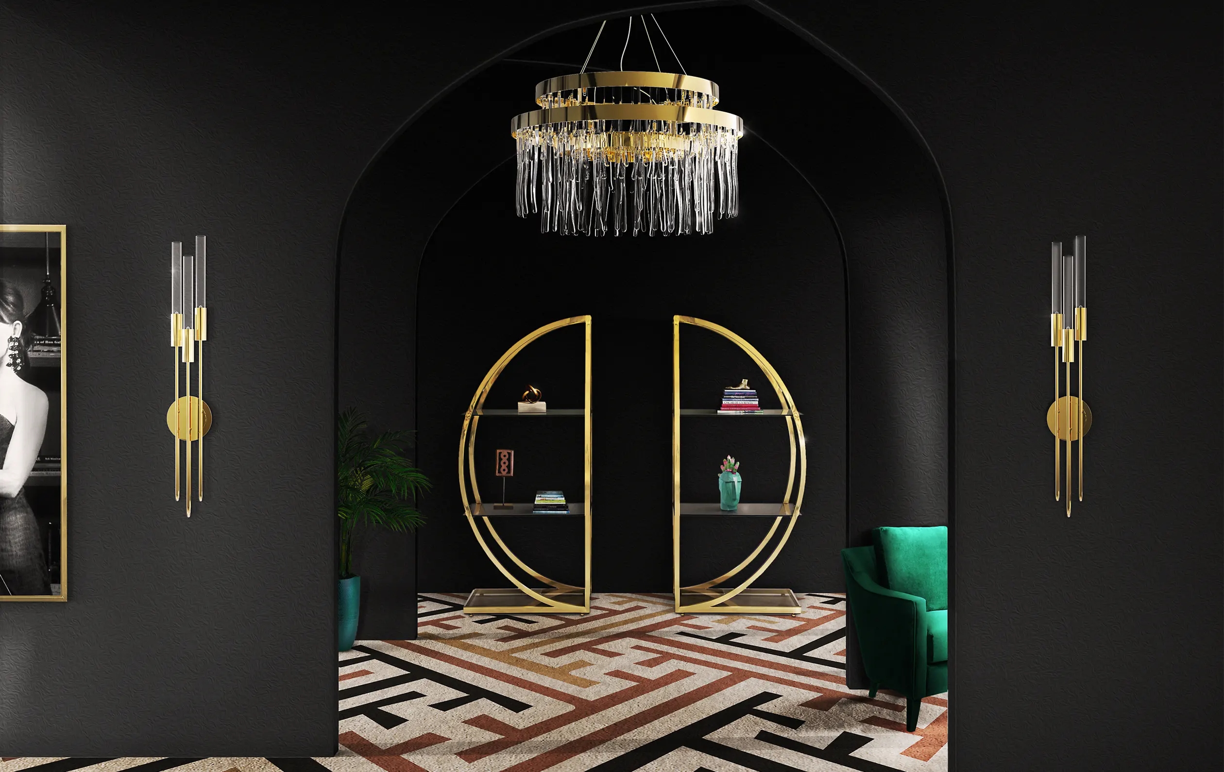 Minimalist Gold And Clear Glass Wall Lamp with Vertical Linear Design, Ideal for Modern And Sleek Decor Styles