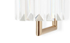 Contemporary Clear Crystal Wall Sconce with Gold Accent Bands, Ideal for Enhancing Modern And Luxurious Decor