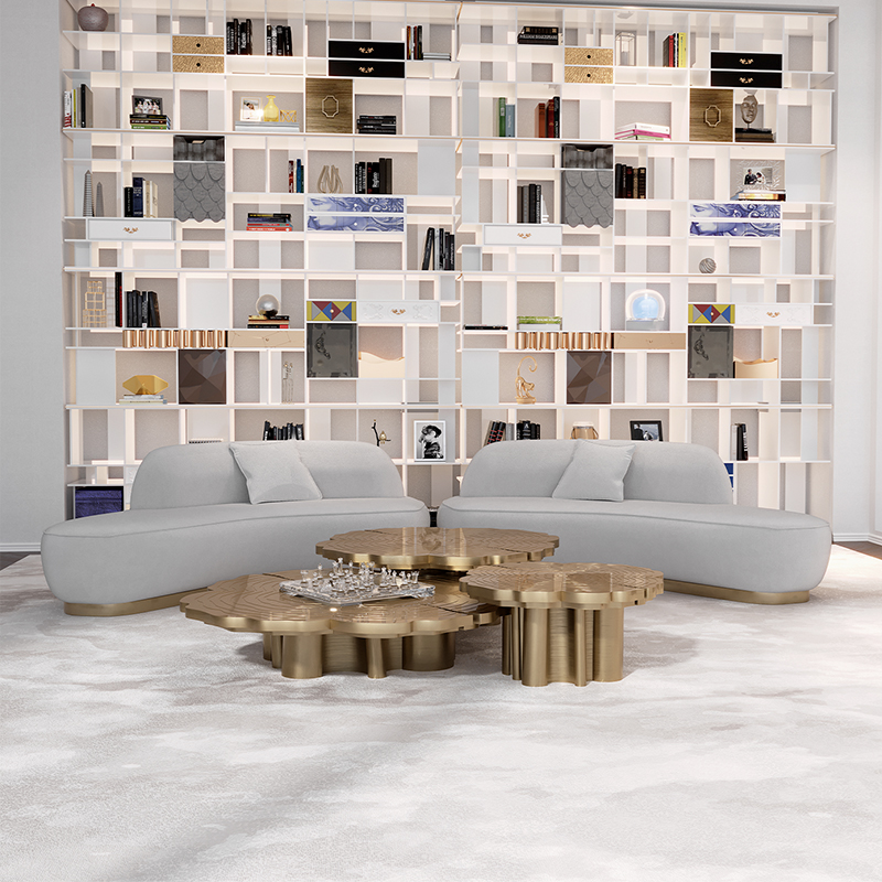 Modern Round Coffee Table Set – Luxury Gold Stainless Steel Coffee & Side Tables for Living Room
