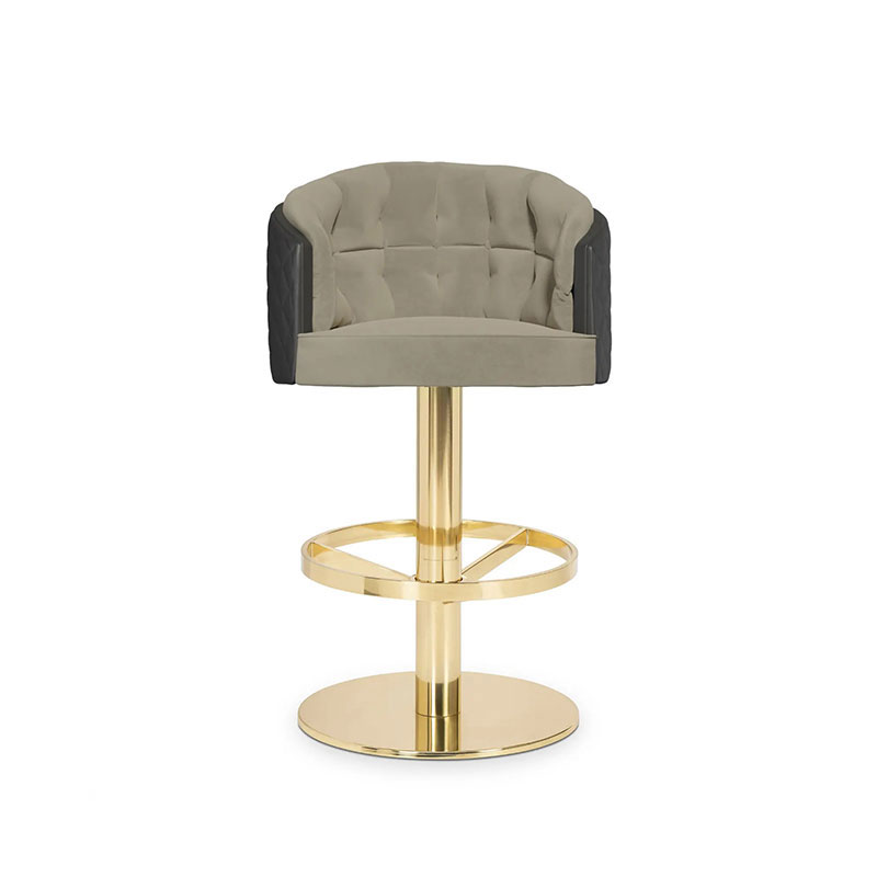 Factory Direct Mirrored Stainless Steel Base Swivel Bar Stool for Bars, KTV, Hotels, Villas, And Kitchens