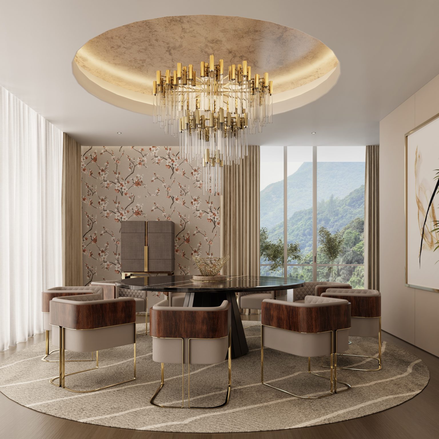 Luxury Marble Top Dining Table for Kitchen And Villa Dining Rooms, Elegant Banquet And Gathering Table for Meals And Parties