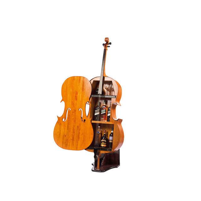 Cross-Border Luxury Creative Violin-Shaped Wine Cabinet, Multi-Functional Home Bar Display with Non-Slip Shelves