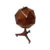 European Classical Round Wrought Iron Wine Cellar Cabinet, Freestanding Wine Display with Non-Slip Shelves And Wheels
