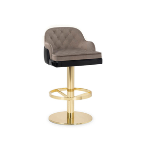 Factory Direct Luxury Villa Dining Chair with Stainless Steel Base, Swivel Bar Stool for Hotels and Restaurants