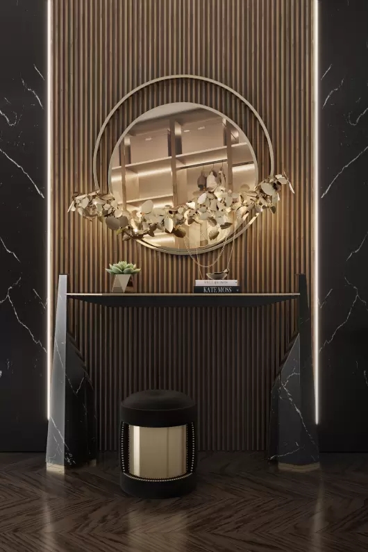 American Luxury Entryway Console Table, Minimalist Decorative Display Cabinet for Living Room, Garden, and Hotel Lobby