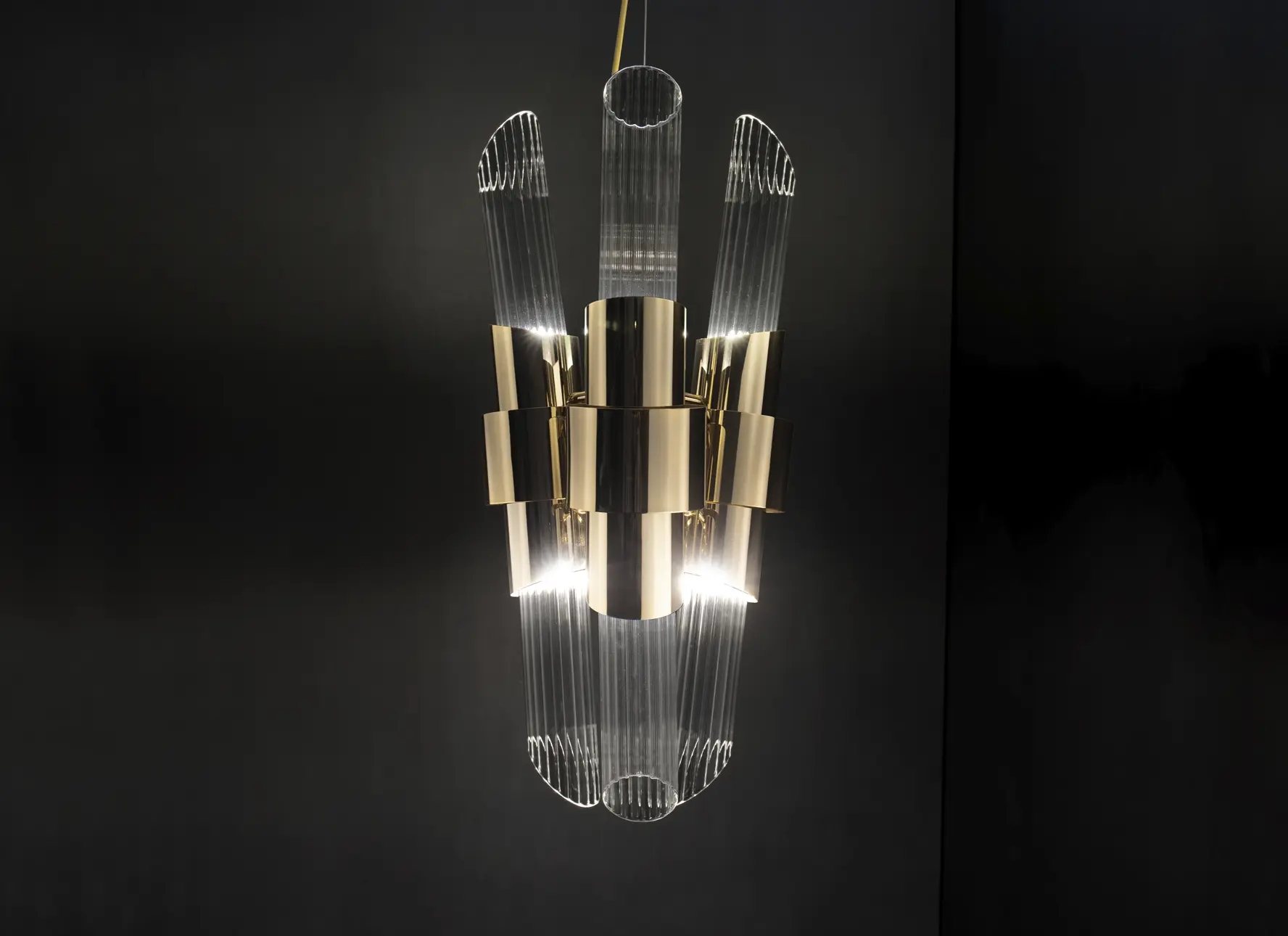 Contemporary Pendant Lamp with Crystal Glass And Gold-Plated Brass for Exquisite Elegance