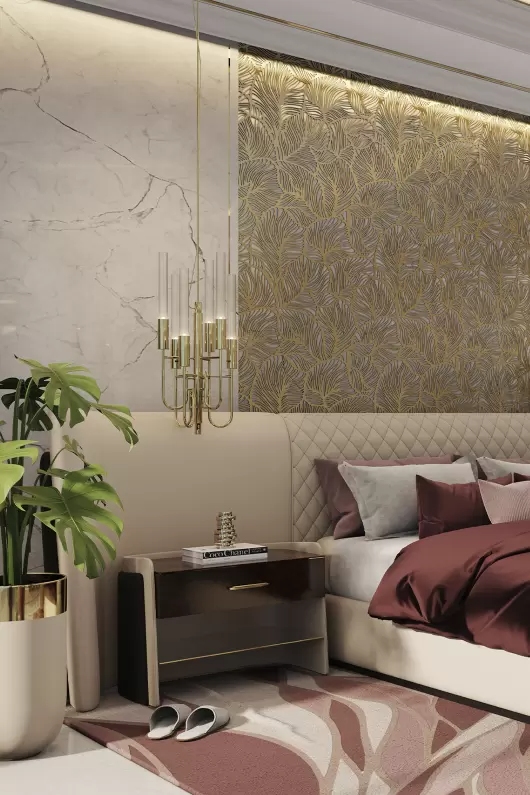 Elegant Pendant Lamp in Gold-Plated Brass And Crystal Glass for Versatile Modern Interiors