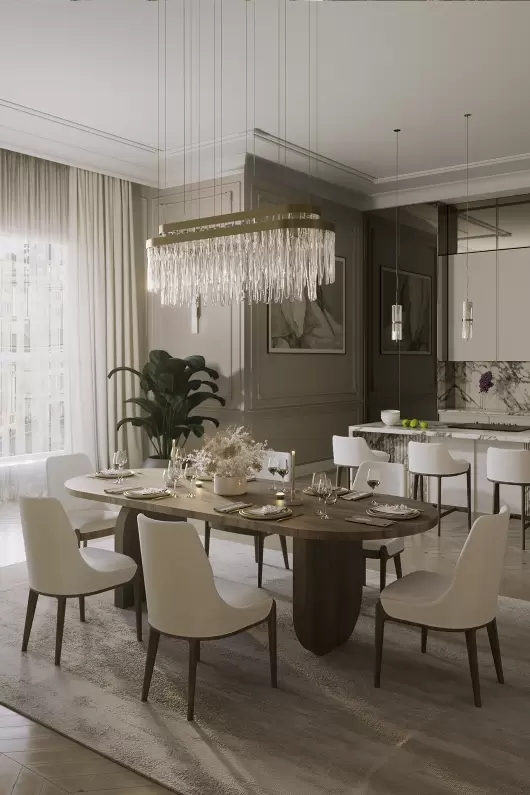 Luxurious Gold And Crystal Pendant Light with Contemporary Design, Perfect for Dining Rooms And Living Spaces, Enhancing Elegance And Style