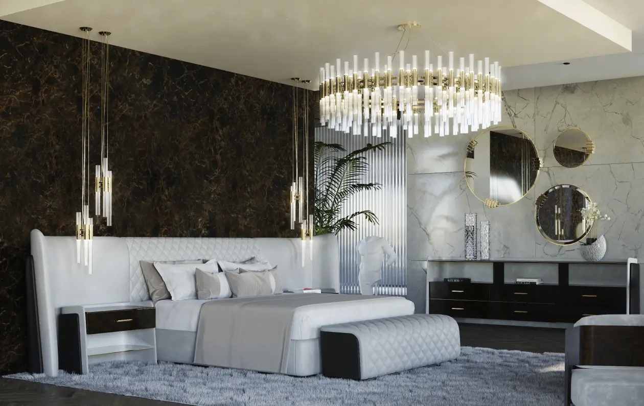 Sophisticated Gold And Clear Glass Pendant Light with Modern Tubular Design, Perfect for Elevating Dining Rooms And Contemporary Living Spaces