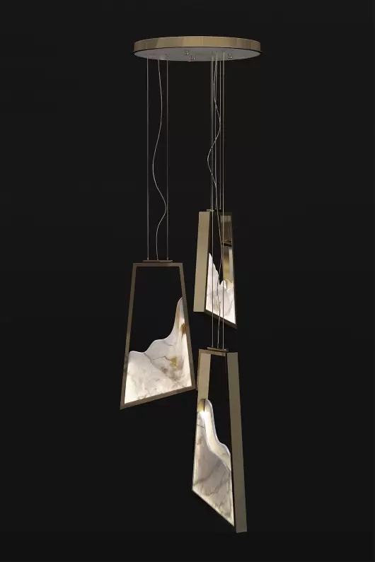 Contemporary Gold And Glass Pendant Light with Artistic Geometric Design, Ideal for Adding A Modern Touch To Dining Areas And Living Spaces