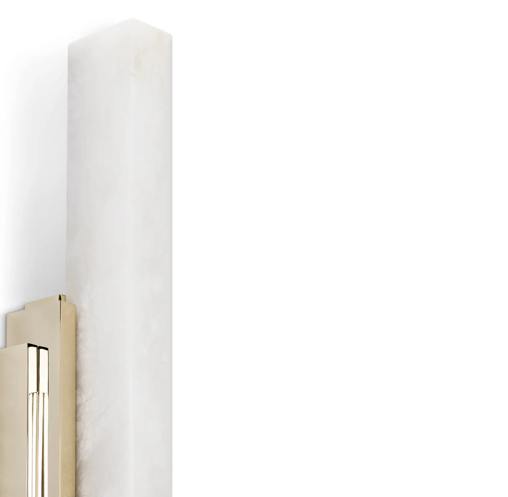 Sleek Gold And Alabaster Dual-Bar Vertical Wall Sconce for Contemporary Elegance in Living Spaces