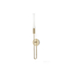 Sleek Gold And Clear Glass Wall Sconce with Minimalist Vertical Design, Ideal for Modern And Streamlined Interiors