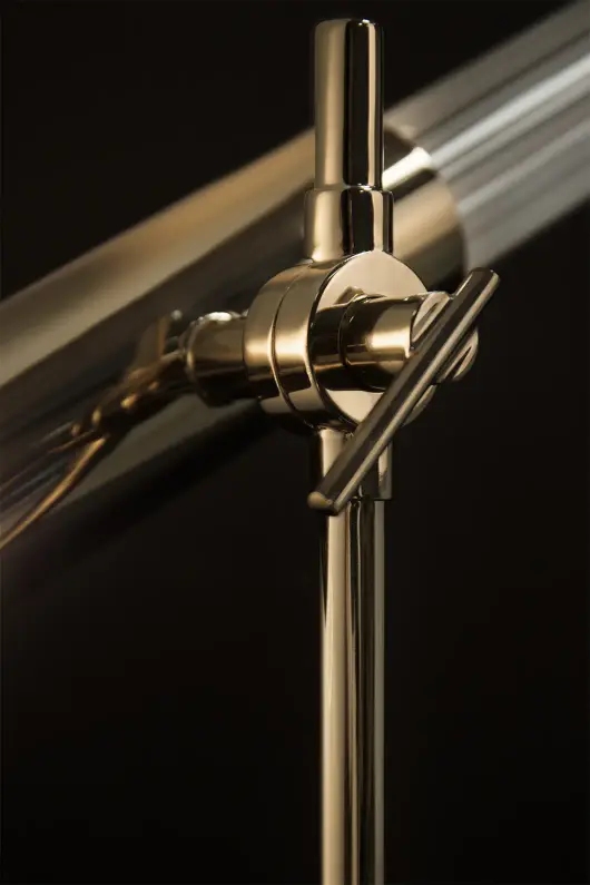 Sleek Black Marble And Gold Table Lamp with Modern Tubular Design, Perfect for Adding A Touch of Elegance To Desks And Living Spaces
