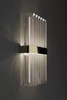 Refined Clear Crystal Wall Sconce with Gold Band Accent, Perfect for Illuminating Contemporary And Elegant Settings