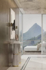 Minimalist Vertical Glass Tube Wall Sconce with Brass Fixture – Sleek Modern Lighting for Hallways and Bedrooms