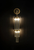 Elegant Vertical Crystal Wall Light with Golden Accents And Marble Mount