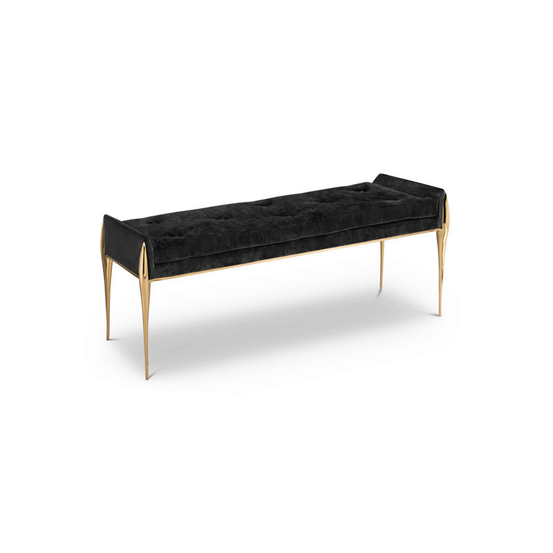 Nordic Style Thickened High-Elastic Sponge Bedroom Bench – Luxury Vanity Chair for Villas And Hotels, Makeup Stool with Footrest