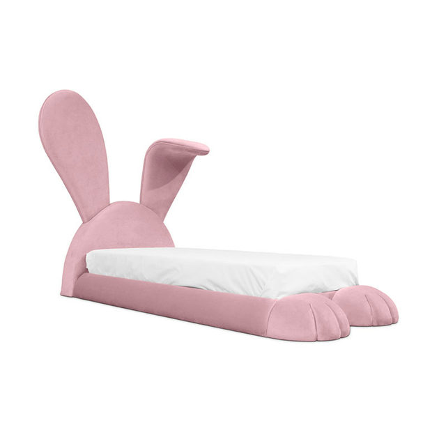 Dreamy Rabbit Bed for Princess Bedrooms – High-Elastic Sponge And Solid Wood Frame Silent Anti-Mite Flat Bed for Girls