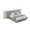 Modern Minimalist Tufted Headboard King Bed, Anti-Mite High-Elastic Comfort Bed for Villa Master Bedrooms