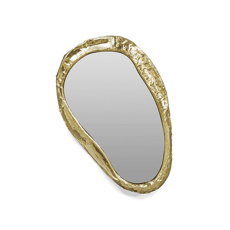 European Vintage Copper Frame Mirror Set, High-Definition Feng Shui Decorative Mirror for Bathroom, Living Room, And Entryway