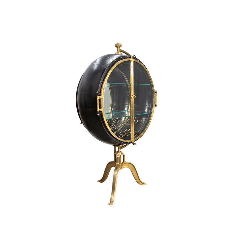 European Classical Creative Round Wine Cabinet with Non-Slip Stand, Freestanding Wine Rack And Display for Home Bar And Living Room