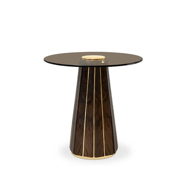 European Vintage Glass Top Coffee Table, Round Tea Table And Sofa Side Table for Living Room And Reception