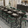 Wholesale Hot-Selling Stainless Steel Base Large Dining Table with Glass Top, Multi-Person Banquet And Party Table for Living Room