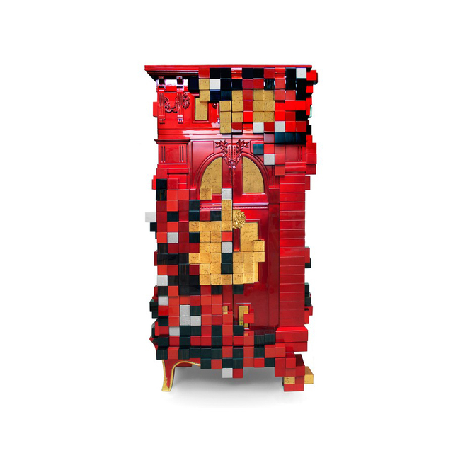 European Creative Small Block Wine Cabinet, Multi-Functional Wine Rack And Display for Living Room Or Private Club Bar