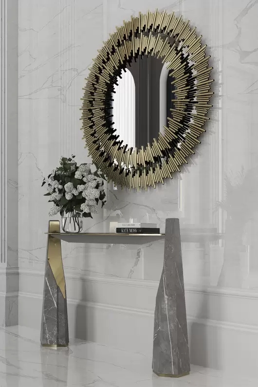 American Luxury Entryway Console Table, Minimalist Decorative Display Cabinet for Living Room, Garden, and Hotel Lobby
