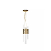 Exquisite Waterfall Pendant Lamp with Gold-Plated Brass And Ribbed Crystal Glass for Luxurious Illumination