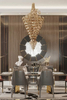 Elegant Heart-Shaped Chandelier with Cascading Golden Leaves And Textured Fringe for Artistic Home Lighting